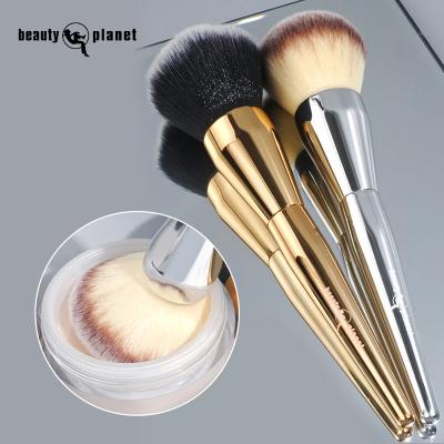 China Powder Brush BEAUTY PLANET Big Golden Powder Make Up Brush Rounded Premium Luxe Hair Blush Makeup Brushes for sale