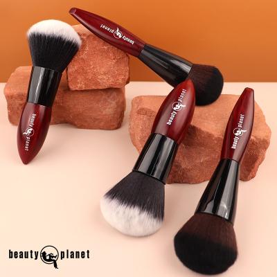 China High Quality Makeup Honey Blush Powder Brush BEAUTY PLANET Handle Powder Brush Big Hair Brush Red Wooden Superb Powder Brush for sale