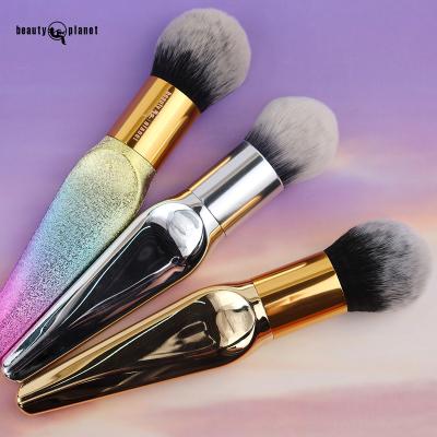 China BEAUTY PLANET Custom Face Gold Scepter Kabuki Makeup Large Logo High Quality Private Label Single Liquids Blush Powder Makeup Brush for sale