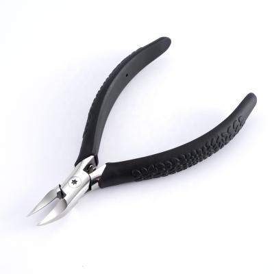 China High Quality Professional Stainless Toe Cuticle Jaw Full Of Nail Steel Pliers With PVC Handle for sale