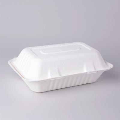 China Hot Selling Microwavable Biodegradable Food Grade Tableware Restaurant Take Out Boxes Clamshell Lunch Box for sale