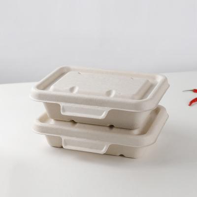 China Wholesale 600ML Disposable Bento Boxes Sugarcane Bagasse Takeaway Microwavable Bowls Container For Food for sale