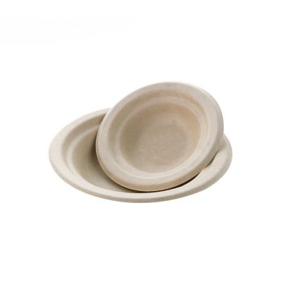 China Biodegradable Chip Dip Bowls Soy Sauce Bagasse Microwavable Food Packaging Sugar Cane Restaurant Sauce Bowl for sale