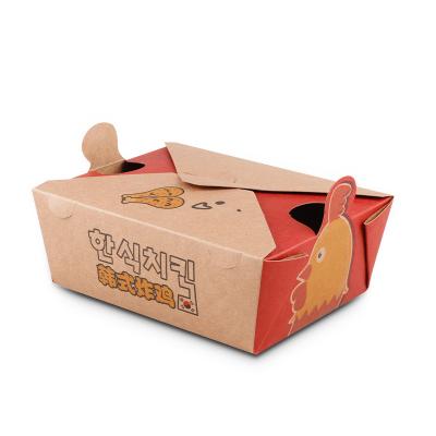 China Wholesale Recyclable Disposable Fast Food Takeaway Paper Food Container Recycled Kraft Paper Box for sale