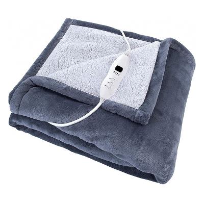 China Anti Mite Gray Electric Heated Throw Reversible Dust Blanket for sale