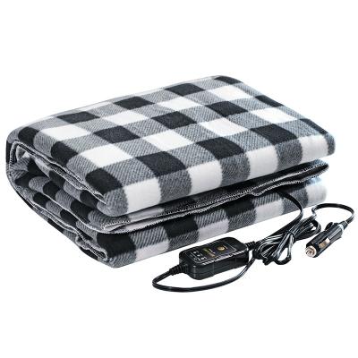 China Therapy Plaid Fleece 12v Car Cover With Auto Cut Out for sale