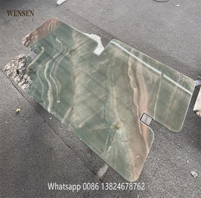 China Cheap modern green marble slab for wall and floor tiles porcelain cheap green earth marble back slab for sale