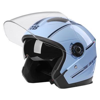 China Half Face Helmet Half Face Helmet for Motorcycle High Quality Abs Riding Four Seasons Double Mirror Antifog Motorcycle Helmets for sale