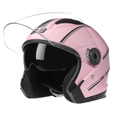 China Half Face Helmet New Helmet Motorcycle Scooter Abs Double Anti-fog Mirror 3/4 Men and Women Half Helmet Motorcycle for sale