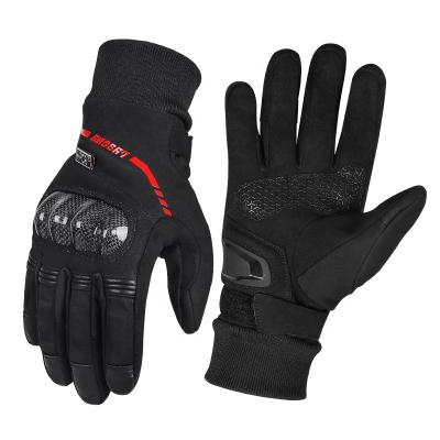 China Comfortable Anti Slip Gloves Wholesale Waterproof Motorcycle Gloves Windproof Touch Screen Thickening Winter Racing Gloves for sale