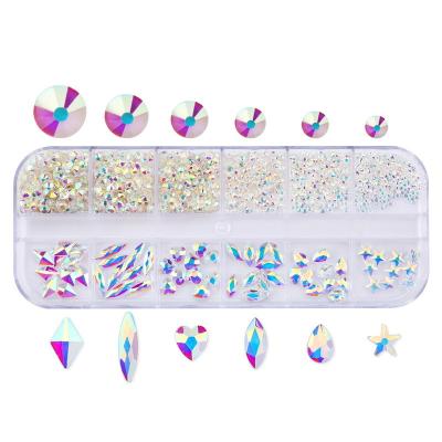 China Nail Art DIY Nail Art Rhinestones DIY Mixed Nail Art Rhinestones For Decorations Flatback Crystal Nail Gems Shapes Glitter Stones 3D for sale