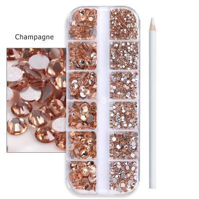 China Rhinestones ab DIY Crystal Nail Beauty Hot 3D Glitter Nail Art DIY Art Decorations Diamond Gem 3D Multi-size Nail Art DIY New for sale