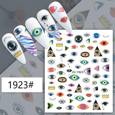 China Stickers On Nails Eyes Nails Art Totem Eye Abstract Series 3D Stickers Charms DIY Decals Adhesive Design Polish Manicure Decorations for sale