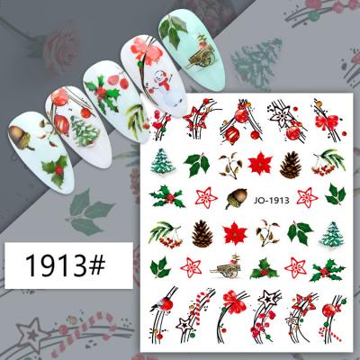 China Stickers On Nails Merry Christmas 3D Nails Sticker Winter Snowflake Elk Christmas Trees Cartoon Adhesive Sliders Nail Art Wraps Accessories Decals for sale