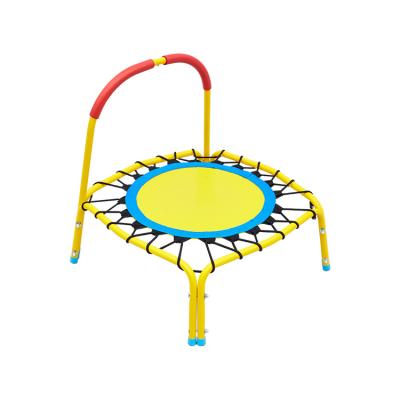 China New Design Non-slip Home Indoor Gym Small Kid Jumping Bed Children Around Mini Trampoline For Fitness Play With Handle for sale