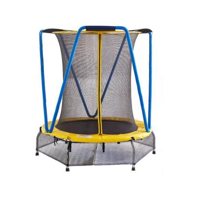 China Small Mini Kids Round Jump Trampoline 55Inch Non-Slip Toddler Trampoline With Fence Net Indoor Or Outdoor for sale