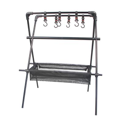 China Aluminum Alloy Modern Outdoor Foldable Portable Hook Travel Storage Picnic Camping Hanging Racks With Hook for sale