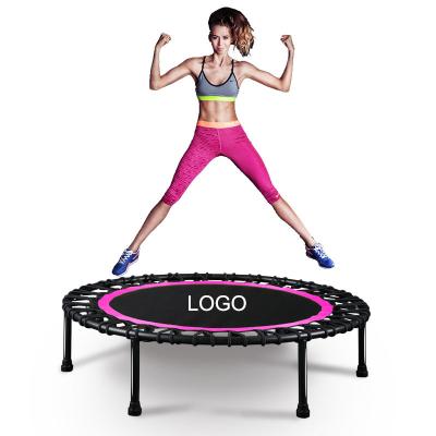 China Logo Printed Indoor Mini Trampoline Non-slip Custom Fitness Exercise Trampolines For Adults Workout Fitness for sale