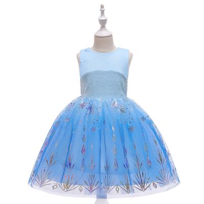 China Best Seller Breathable Western Style Baby Bridesmaid Birthday Dress Royal Blue Dresses for sale