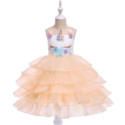 China New Fashion Breathable Unicorn Little Girl Dress Eye-Catching Sleeveless Princess Girl Dress for sale