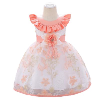 China Breathable Hot Sale Flower Girl Dress Summer 2 Year Old Little Girl Lace Dresses for sale