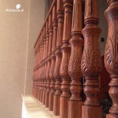 China Traditional Decorative Beech Wood Stair Railing Design for sale