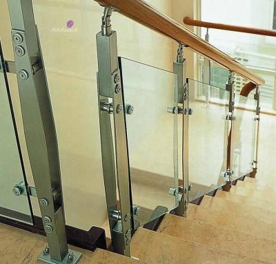 China Hotel glass balustrade with stainless steel baluster for sale