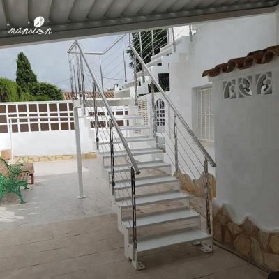 China Hotel Exterior Galvanizing Metal Straight Stairs for sale