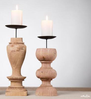 China Rustic Retro Vintage Wooden Candle Holders for sale