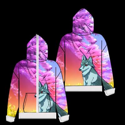 China Multi Style Digitaal 3D Sublimatie Zip Up Hoodie Overal Druk op aanvraag Lichtgewicht Te koop