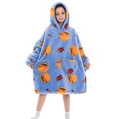 China BSCI Anti Pilling Wearable Blankets Pajamas Lazy Oversized Pullovers For Kids for sale