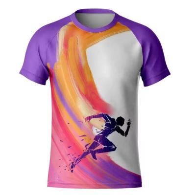 China 100% Polyester Full All Over Sublimation Printed T Shirts Running Sport Tshirt Quick Dry for sale