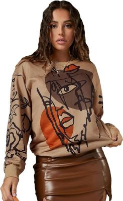 Κίνα BSCI Custom Graphic Sweaters Στρογγυλό λαιμό Μακρύ μανίκι Sweatshirt Αντιδιαστολή χρώμα προς πώληση