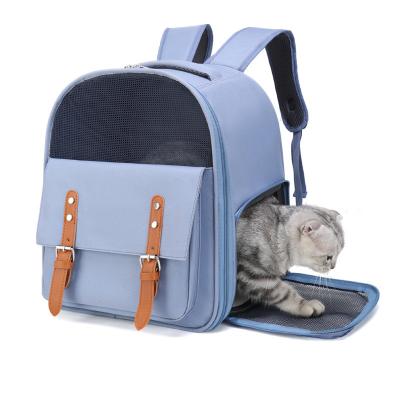 China Bolsa con malla con aire acogedora para mascotas Mochila portátil para gatos en venta