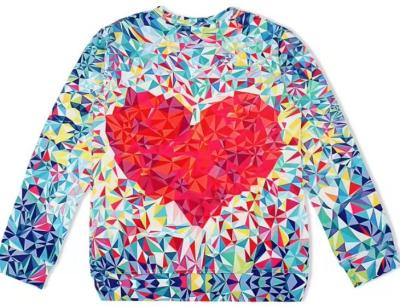 China Custom Design All Over Druck Jugend Sublimation Sweatshirt 100% Polyester Pullover zu verkaufen