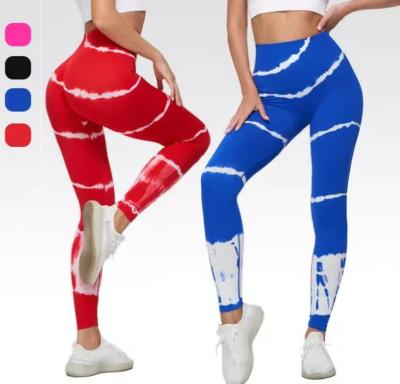 Chine Vêtements actifs de yoga sans couture plus taille personnalisée leggings imprimés attache Dye Butt lifting à vendre