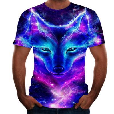 China Sommer-T-Shirt für Männer in übergroßer Größe Fox Wolf 3D-Digitaldruck Runder Hals zu verkaufen