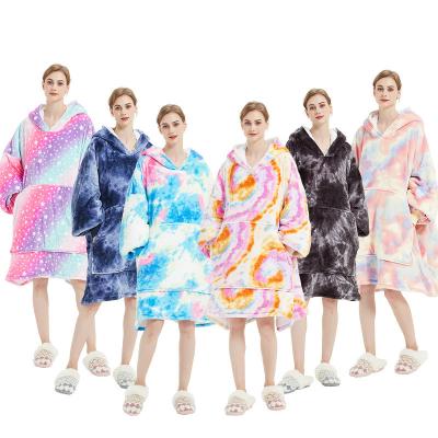 China Full Custom Flannel Romper Übergroßes Pyjama Decken Hoodie Farbig gedruckt zu verkaufen