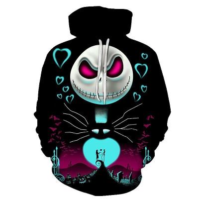 China Halloween Skull Jack 3D Printed Printed Oversize Hoodie Comfortable for sale