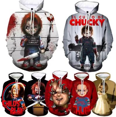 China Chucky Druck Hoodie Männer Horrorfilm 3D Druck Hoodies zu verkaufen