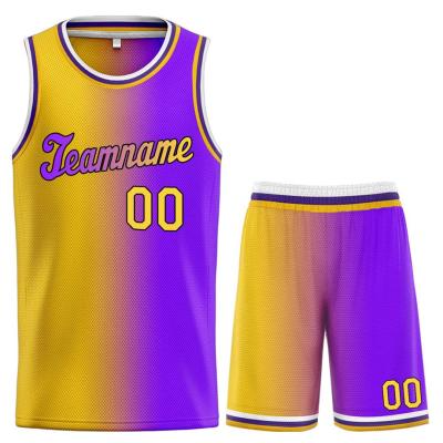 China Custom Männer Jugend Basketball Jersey Shorts Uniform 90S Hip Hop genäht oder gedruckt Name Nummer Sportbekleidung zu verkaufen