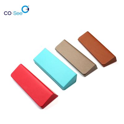 China Handmade Foldable Glasses Box PU Leather Foldable Storage Case Glasses Optical Folding Glasses Custom Case Custom Case for sale