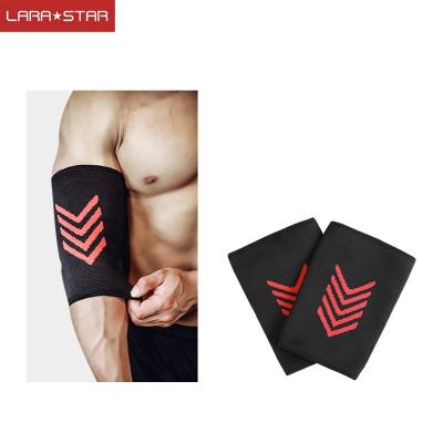 China Fitness Knitted Elasticity Men's Elbow Pad Breathable Weightlifting Equipment Sports Aid Band Elbow Pad Bench Push Sling Power Lift for sale