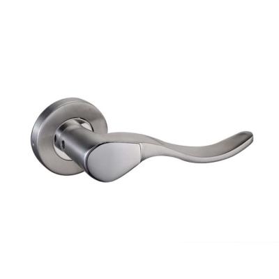 China Morden Modern Style Customized Handle Door Locks Polishing Silver Interior Door Handle With Lock for sale