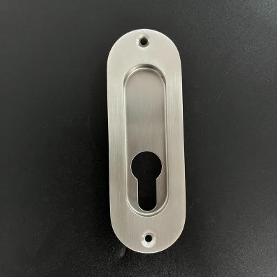 China Traditional Invisible Wall-Hung Closet Door Lock Without Handle Oval Metal Sliding Door Handle for sale