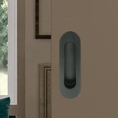 China Amazon Hot Sale Modern Black Sliding Door Oval Hidden Handle Recessed Door Handle For Wardrobe DRAWER for sale