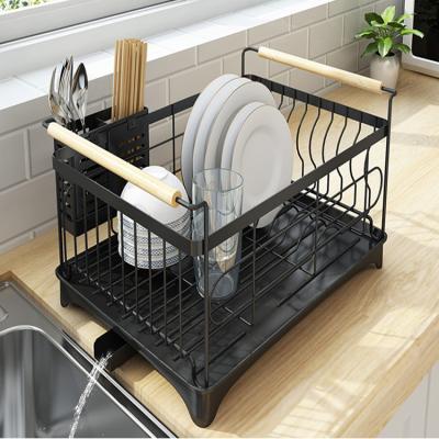 China Single Layer Kitchen Stocked Stainless Steel Dish Rack Dish Drainer Rack Take Down Storage Dish Drying Rack for sale