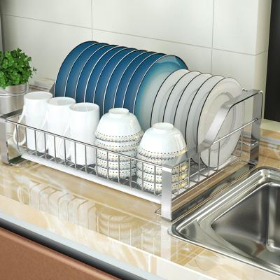 China Single Layer Drain Rack Stainless Steel Dish Storage Rack Kitchen Dish Rack Multifunctional Dish Rack for sale