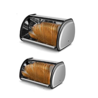 China High Quality Pull-Out Flip Bread Bread Storage Bin Stainless Steel Bread Crisper Fresh-Storage Box for sale