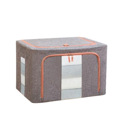 China Sustainable Cotton Canvas Clothes Storage Box Cloth Folding Quilt Storage Container Large Capacity Storage Box for sale